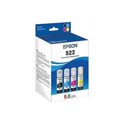 NEW Epson 522 Genuine EcoTank Ink Refill Bottle 4 Color Combo Pack T522120-BCS